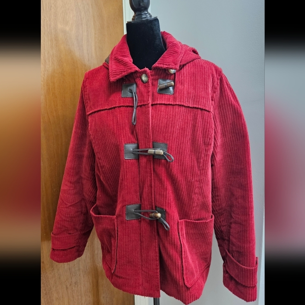 Kate Hill 100% Cotton Red Coat - Picture 1 of 6